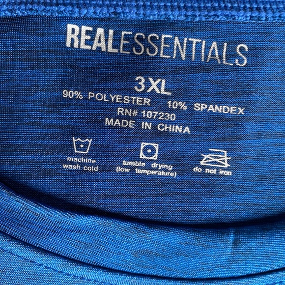 Real Essentials Men’s 3XL Moisture Wicking T Shirt - Picture 3 of 3